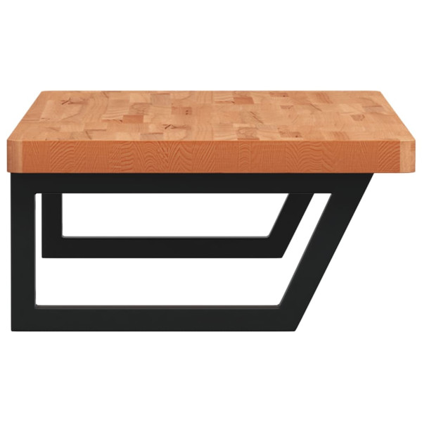 Prateleira de parede p/ lavatório aço/madeira de faia maciça M 5