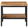 Mesa de centro de madera maciza de mango rugosa 45x45x35 cm 2