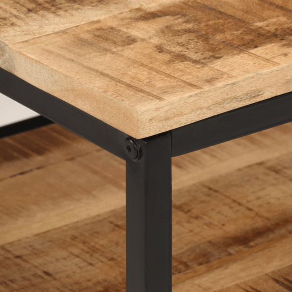 Mesa de centro de madera maciza de mango rugosa 45x45x35 cm M 4