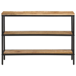 Mesa consola madera maciza de mango rugosa 100x35x70 cm H