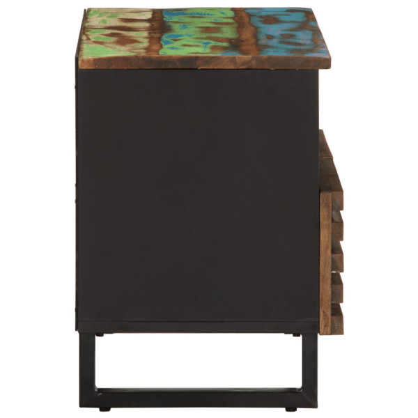 Mueble de TV madera maciza de acacia 70x34x46 cm M 3