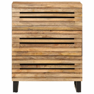 Aparador de madera maciza de mango rugosa 60x34x75 cm H