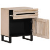 Mesita de noche madera maciza de mango blanca 50x34x60 cm 5