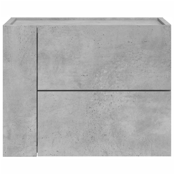 Mesita de noche de pared 2 uds color gris hormigón 45x30x35 cm M 4