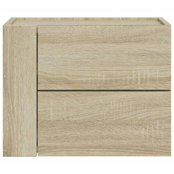 Mesitas de noche de pared 2 unidades roble Sonoma 45x30x35 cm M 4