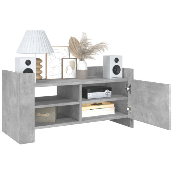Mueble de TV madera ingeniería gris hormigón 80x35x40 cm M 3