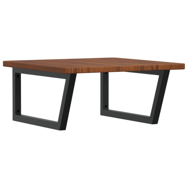 Estante de lavabo de pared de acero y madera maciza de roble M 2