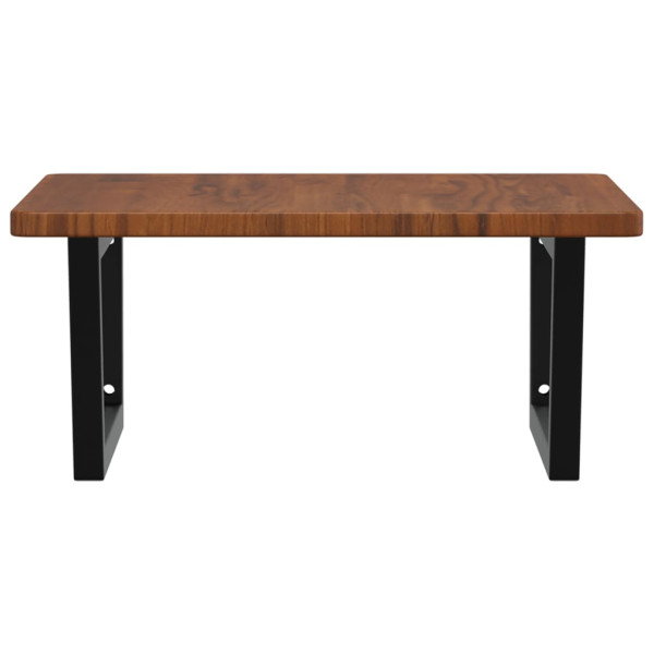 Estante de lavabo de pared de acero y madera maciza de roble M 4