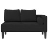 Chaise lounge com almofadões veludo preto 3