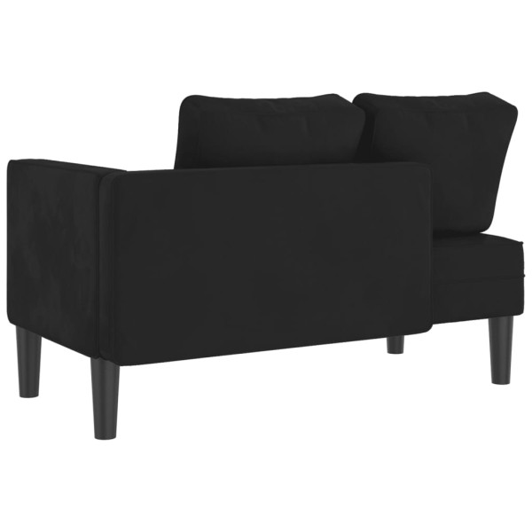 Chaise lounge com almofadões veludo preto M 5