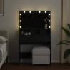 Tocador con luces LED negro 80x41x134.5 cm 3