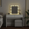 Tocador con luces LED blanco 100x40x130 cm 3