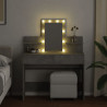 Toucador com LEDs 100x40x130 cm cinzento cimento 3