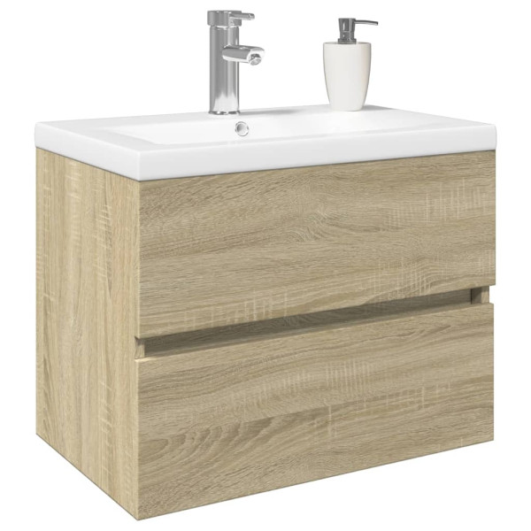 Set de muebles de baño 2 pzas cerámica y madera de ingeniería M 3