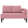 Chaise longue com almofadões veludo rosa 3