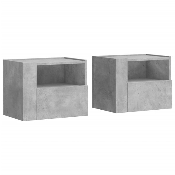 Mesas de cabeceira de parede 2 pcs 45x30x35 cm cinzento cimento M 2