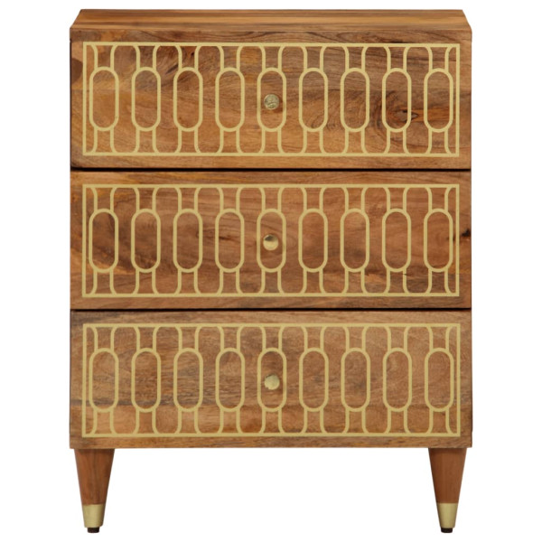 Mesita de noche madera maciza de mango 50x33x62 cm M 2