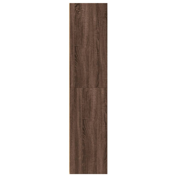 Aparador alto madera contrachapada marrón roble 70x41x185 cm M 5