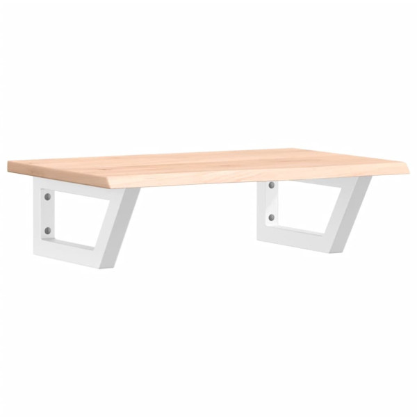 Estante de lavabo de pared de acero y madera maciza de roble M 2