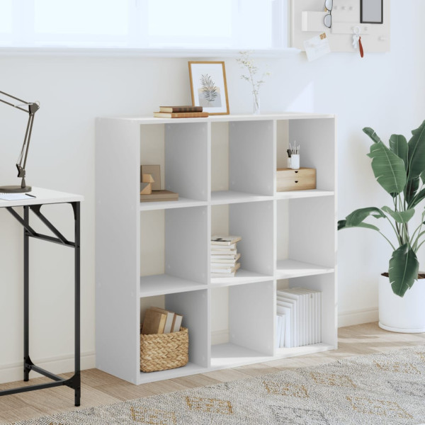 Estantería de madera de ingeniería blanca 102x32x102 cm M 3