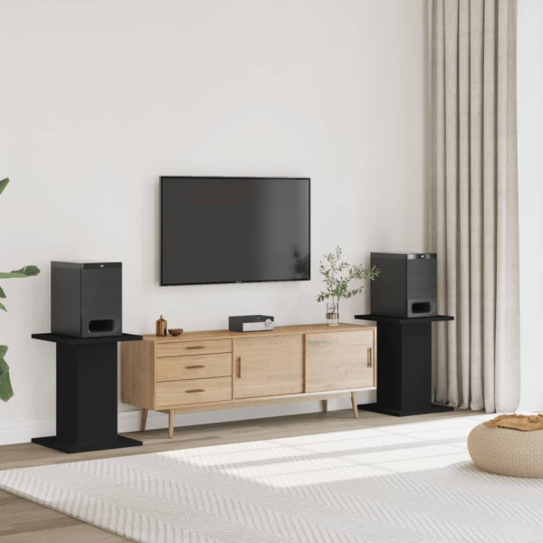 Soportes altavoces 2 uds madera ingeniería negro 30x30x60 cm D