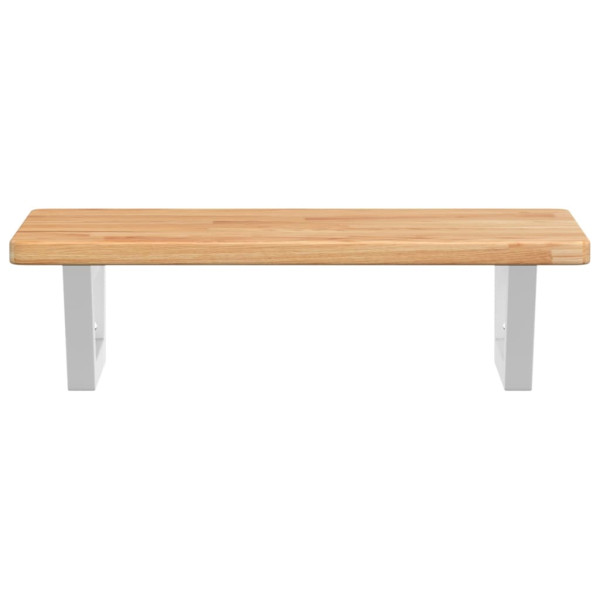 Estante de lavabo de pared de acero y madera maciza de roble M 4