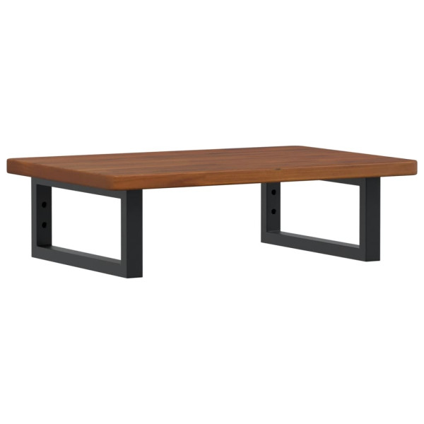 Estante de lavabo de pared de acero y madera maciza de roble M 2