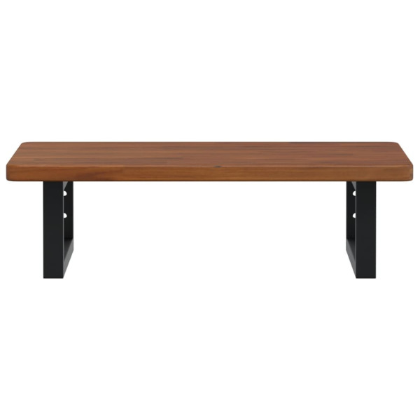 Estante de lavabo de pared de acero y madera maciza de roble M 4