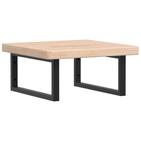 Estante de lavabo de pared de acero y madera maciza de roble M 2