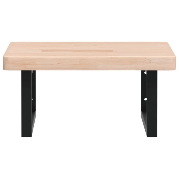 Estante de lavabo de pared de acero y madera maciza de roble M 4