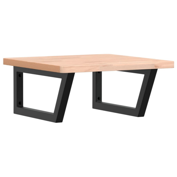 Estante de lavabo de pared de acero y madera maciza de haya M 2