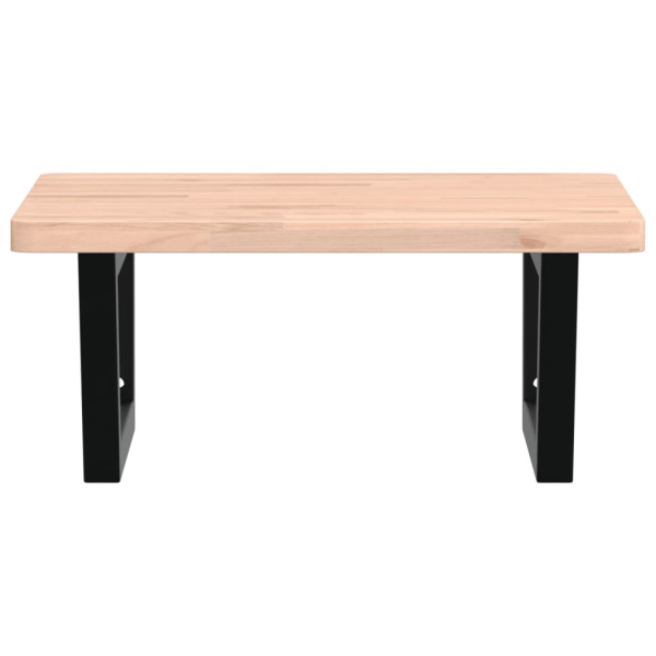 Estante de lavabo de pared de acero y madera maciza de haya M 4