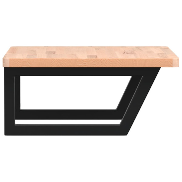 Estante de lavabo de pared de acero y madera maciza de haya M 5