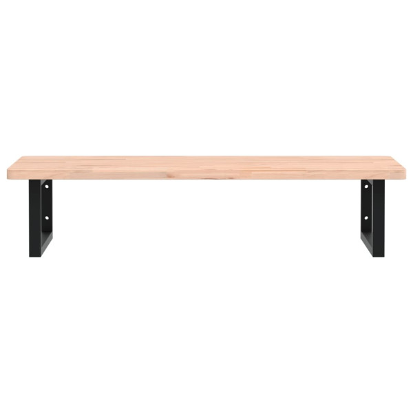 Estante de lavabo de pared de acero y madera maciza de haya M 4