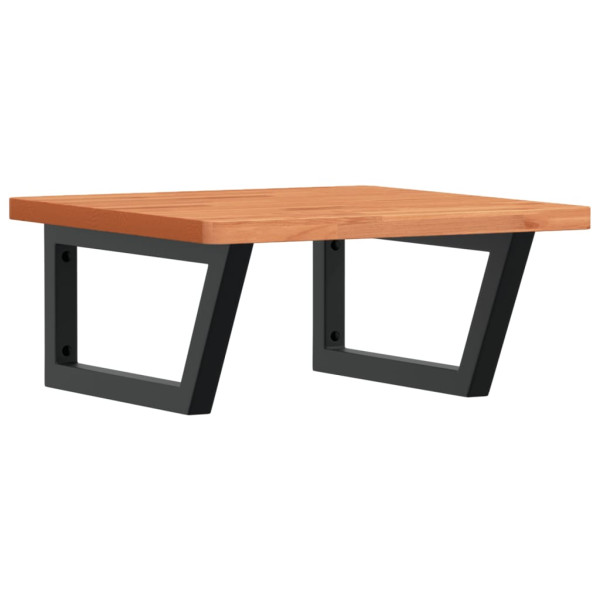 Estante de lavabo de pared de acero y madera maciza de haya M 2