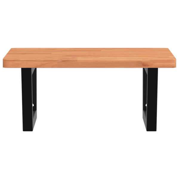 Estante de lavabo de pared de acero y madera maciza de haya M 4