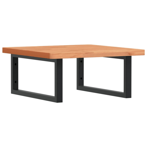 Estante de lavabo de pared de acero y madera maciza de haya M 2