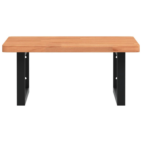 Estante de lavabo de pared de acero y madera maciza de haya M 4