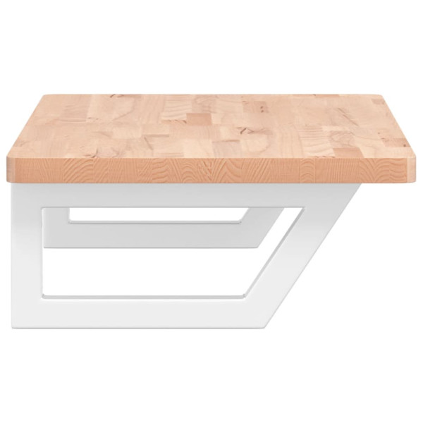 Estante de lavabo de pared de acero y madera maciza de haya M 5