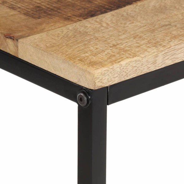 Mesa consola madera maciza de mango rugosa 70x35x70 cm M 4