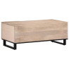 Mesa de centro de madera maciza mango blanco 100x55x40 cm 4