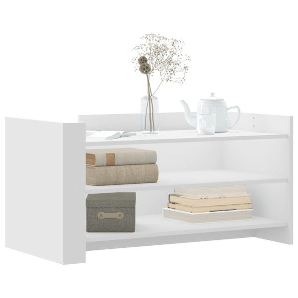 Mesa de centro de madera de ingeniería blanca 100x50x50 cm M 3