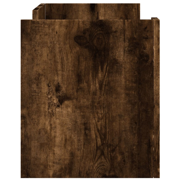 Mueble de TV madera de ingeniería roble ahumado 80x35x40 cm M 4