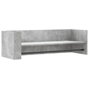 Estante de pared madera ingeniería gris hormigón 100x35x30.5 cm H