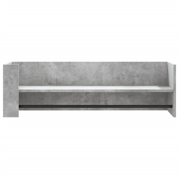 Estante de pared madera ingeniería gris hormigón 100x35x30.5 cm M 4