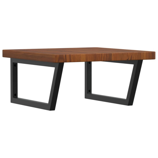 Estante de lavabo de pared de acero y madera maciza de roble M 2