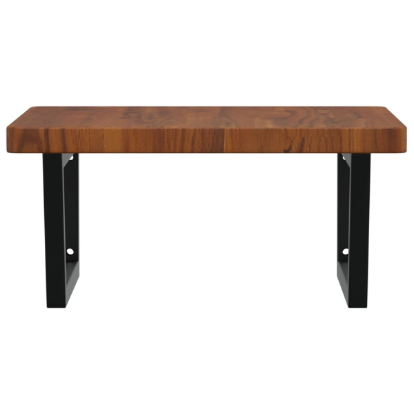 Estante de lavabo de pared de acero y madera maciza de roble M 4