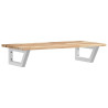 Estante de lavabo de pared acero y madera maciza de acacia 2