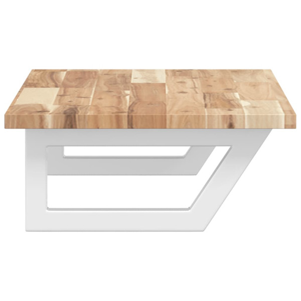 Estante de lavabo de pared acero y madera maciza de acacia M 5