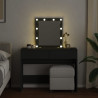 Tocador con luces LED negro 100x40x130 cm 3
